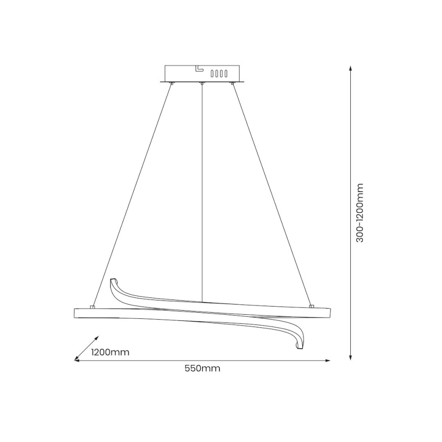 Suspension filaire LORENZO LED/35W/230V noir