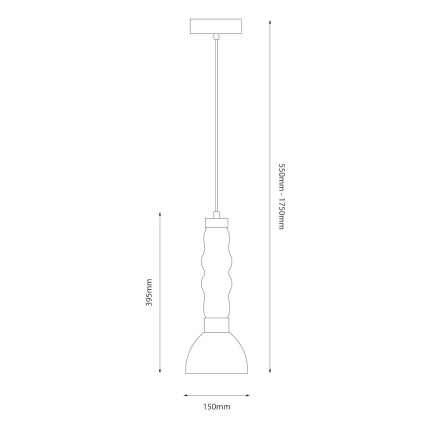Suspension filaire LUCCO LED/13W/230V d. 15 cm doré