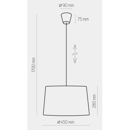 Suspension filaire MAJA 1xE27/25W/230V grise