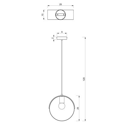 Suspension filaire MALM 1xE27/60W/230V