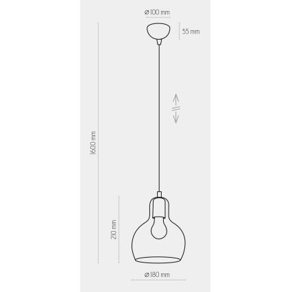 Suspension filaire MANGO 1xE27/60W/230V