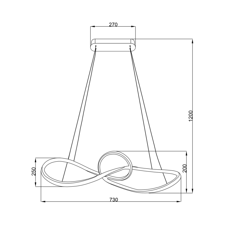 Suspension filaire MARCO LED/42W/230V chrome brillant