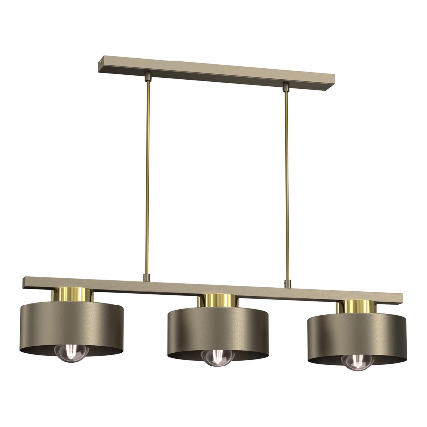 Suspension filaire MARTI 3xE27/15W/230V laiton/doré