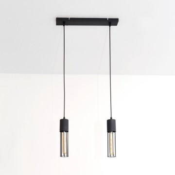 Suspension filaire MELODY 2xE27/15W/230V noir