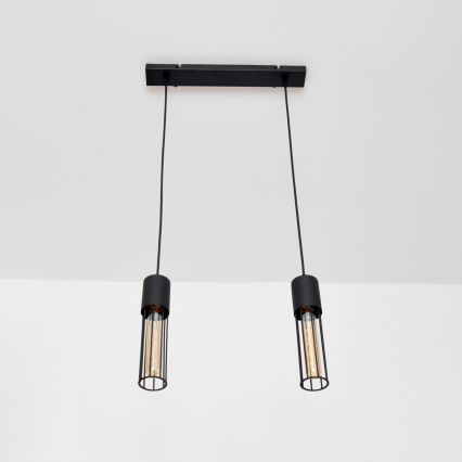 Suspension filaire MELODY 2xE27/15W/230V noir
