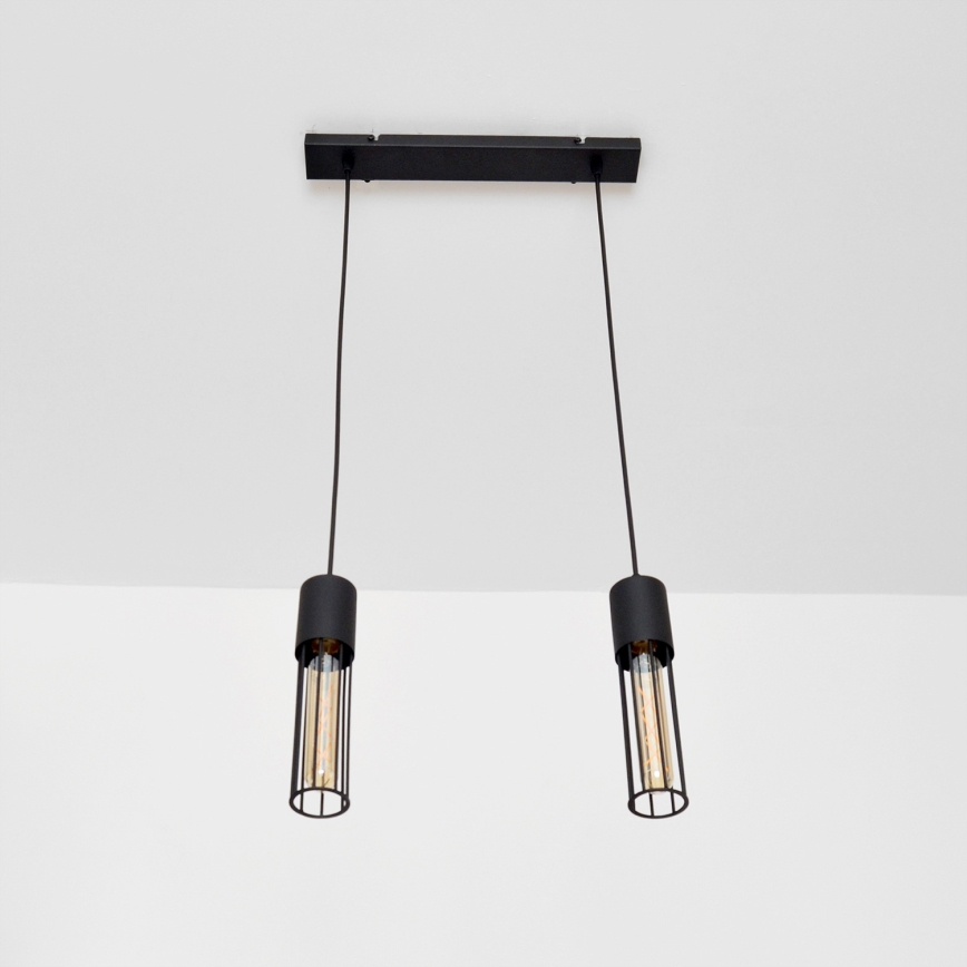 Suspension filaire MELODY 2xE27/15W/230V noir