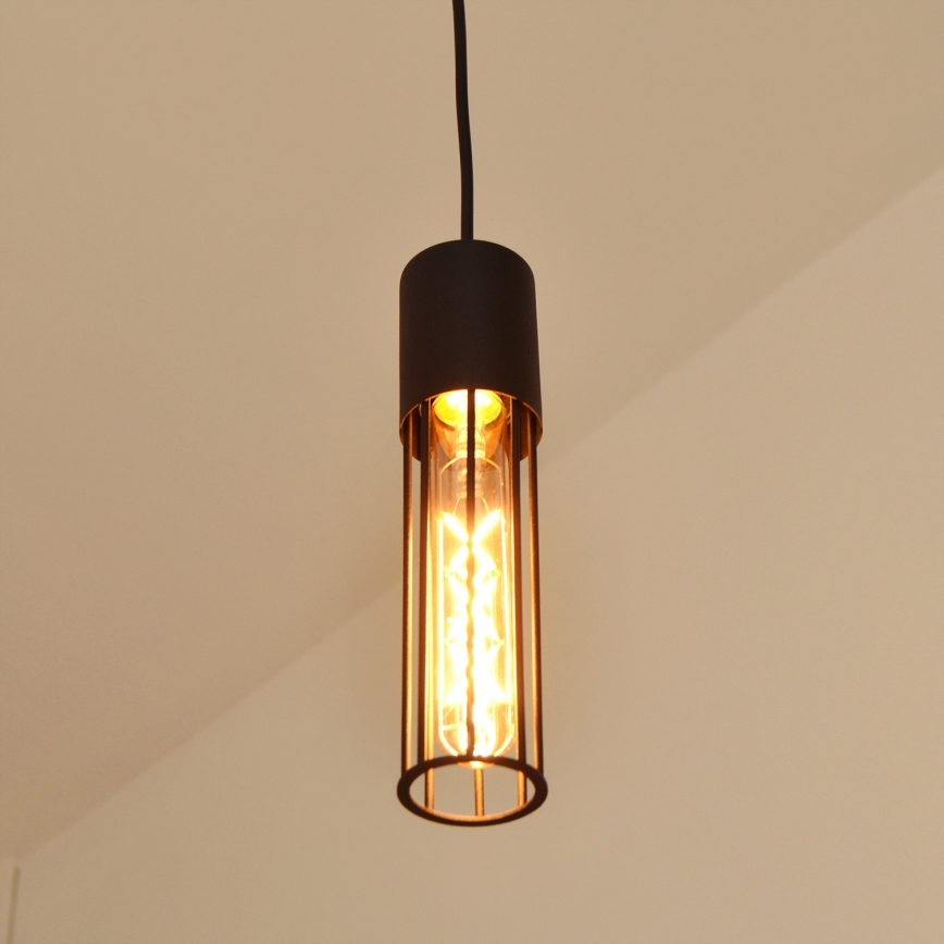 Suspension filaire MELODY 2xE27/15W/230V noir