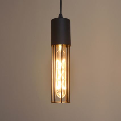 Suspension filaire MELODY 2xE27/15W/230V noir