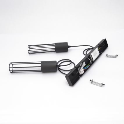 Suspension filaire MELODY 2xE27/15W/230V noir