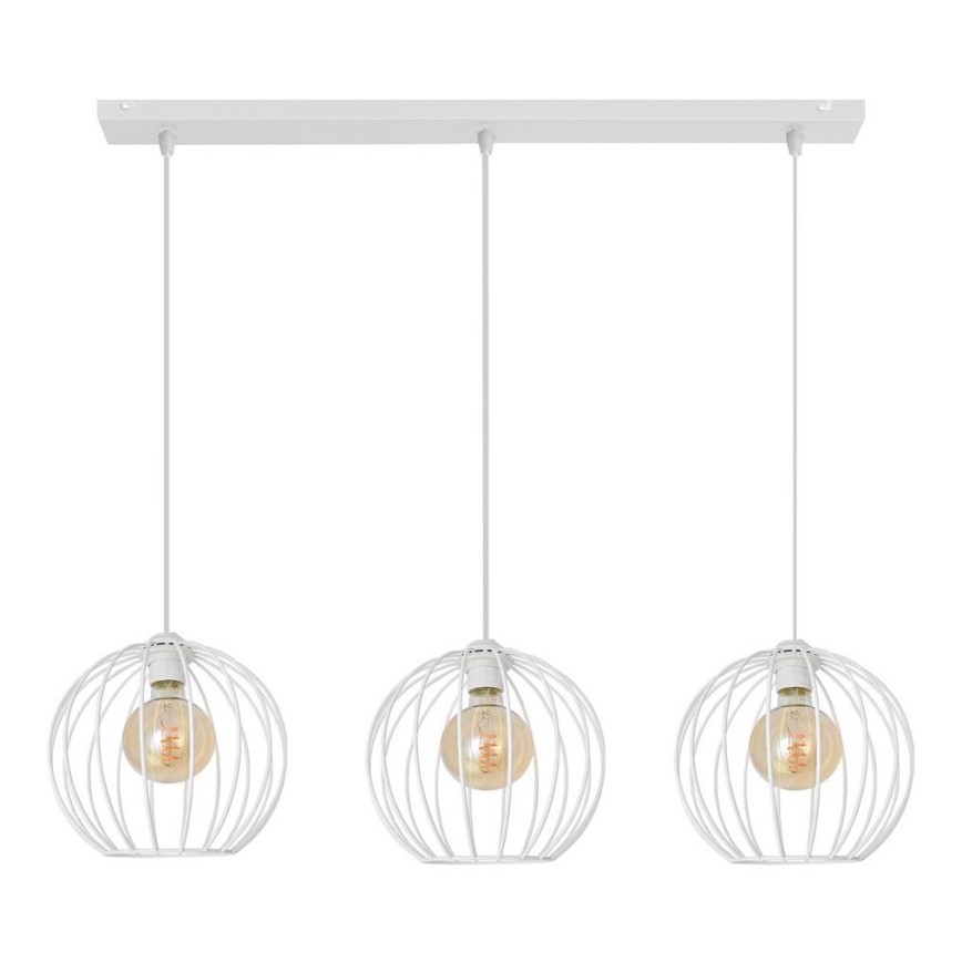 Suspension filaire MERCURE 3xE27/15W/230V blanche