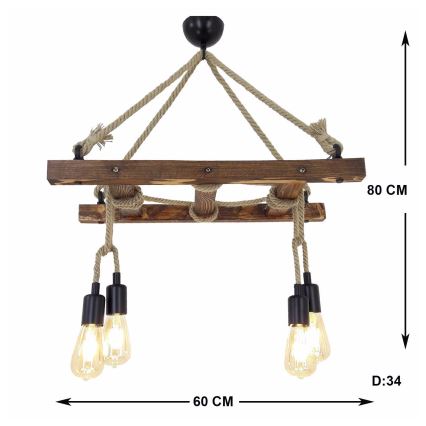 Suspension filaire MERDIVEN 4xE27/40W/230V