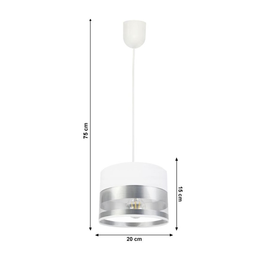 Suspension filaire MILO 1xE27/60W/230V argent