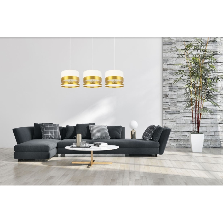 Suspension filaire MILO 3xE27/60W/230V dorée