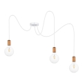 Suspension filaire MIROS 3xE27/60W/230V araignée blanc/cuivre