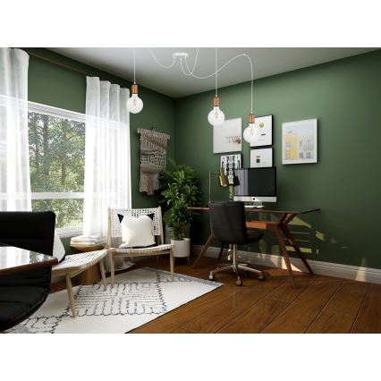 Suspension filaire MIROS 3xE27/60W/230V araignée blanc/cuivre