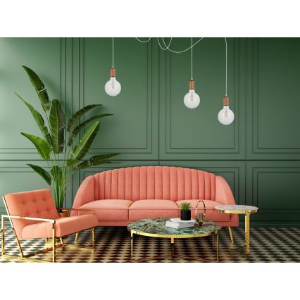 Suspension filaire MIROS 3xE27/60W/230V araignée blanc/cuivre