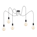 Suspension filaire MIROS 5xE27/60W/230V araignée noir