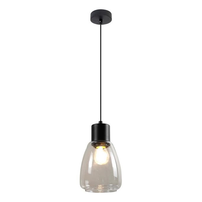 Suspension filaire MOLDO 1xE27/40W/230V noir/transparent