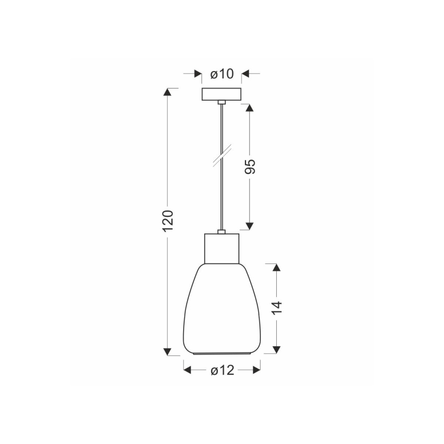 Suspension filaire MOLDO 1xE27/40W/230V noir/transparent