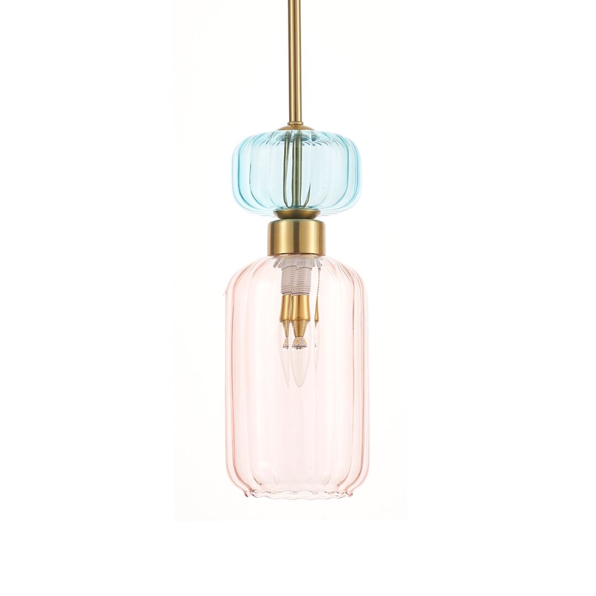 Suspension filaire MOLLY 1xE14/40W/230V d. 12 cm doré/rose/bleu