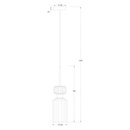 Suspension filaire MOLLY 1xE14/40W/230V d. 12 cm doré/vert/rose