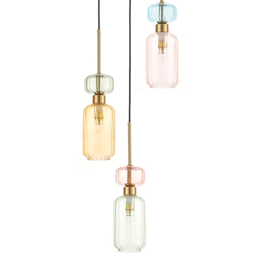 Suspension filaire MOLLY 3xE14/40W/230V d. 38 cm coloré