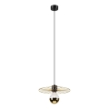 Suspension filaire MONTANA 1xE27/15W/230V d. 30 cm doré/noir