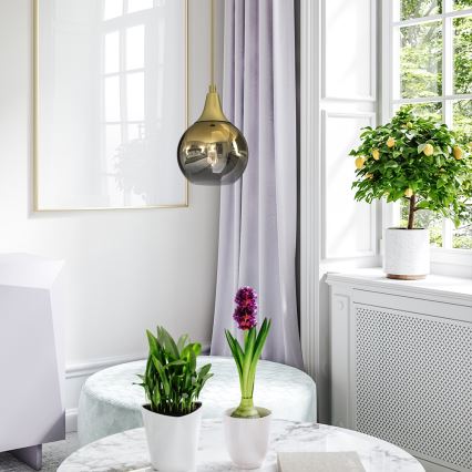 Suspension filaire MONTE 1xE27/60W/230V d. 15 cm doré