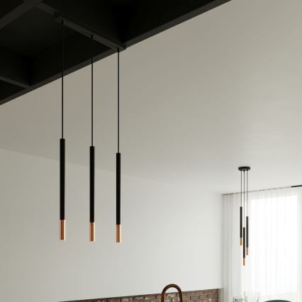 Suspension filaire MOSAIC 3xG9/12W/230V noire/cuivre