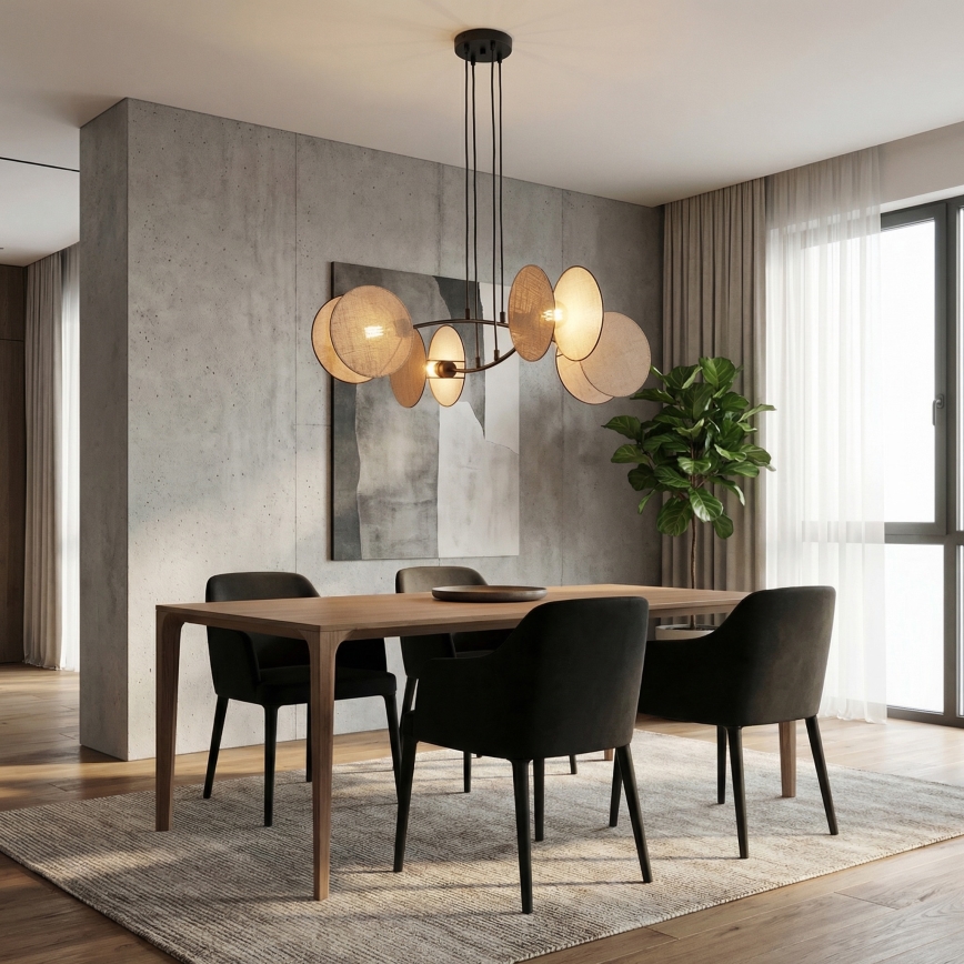 Suspension filaire MOTIF 4xE14/10W/230V beige