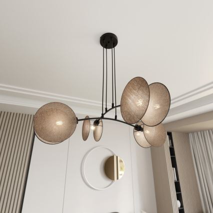Suspension filaire MOTIF 4xE14/10W/230V beige
