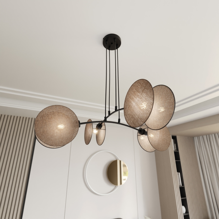 Suspension filaire MOTIF 4xE14/10W/230V beige