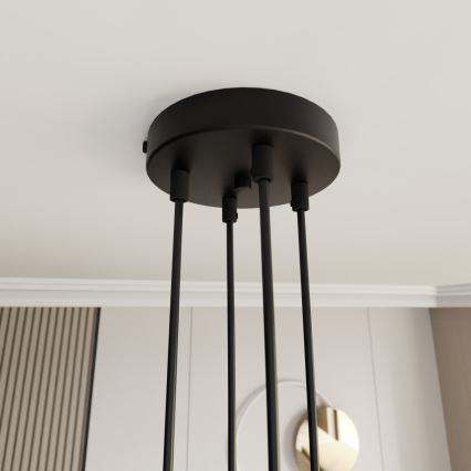 Suspension filaire MOTIF 4xE14/10W/230V beige