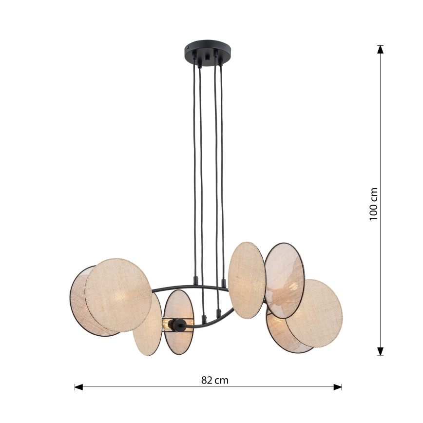 Suspension filaire MOTIF 4xE14/10W/230V beige