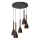 Suspension filaire MUZA 5xE27/15W/230V noir/marron/cuivre/hêtre