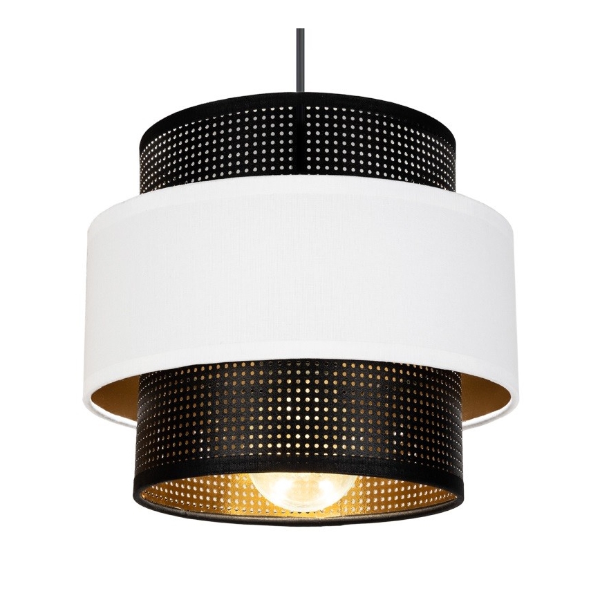 Suspension filaire NESS 1xE27/60W/230V noire/blanche
