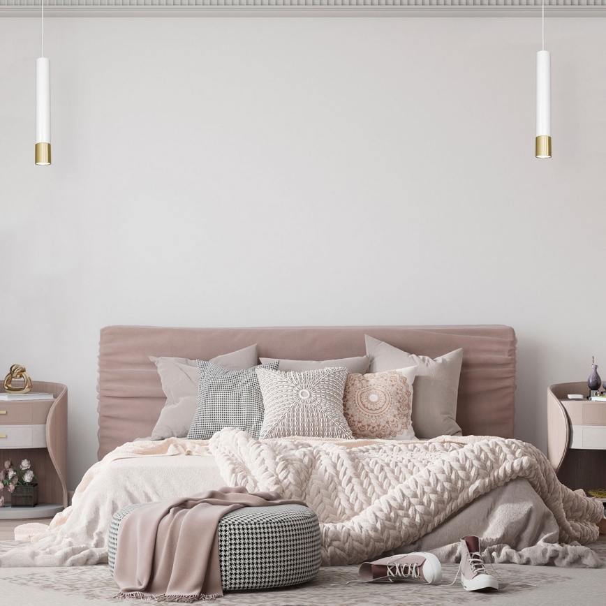 Suspension filaire NEST 1xGU10/8W/230V blanc/doré