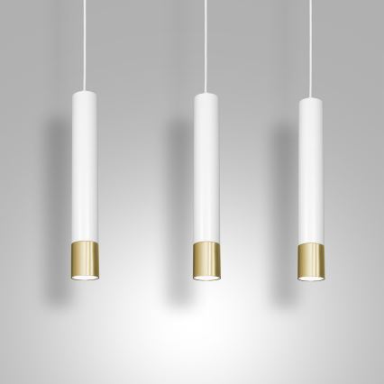 Suspension filaire NEST 3xGU10/8W/230V blanc/doré