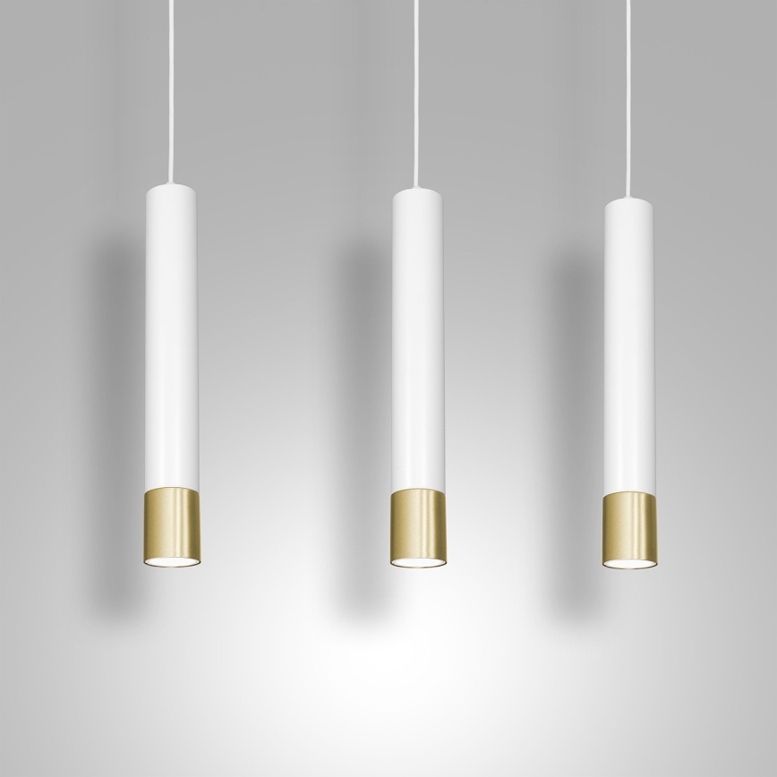 Suspension filaire NEST 3xGU10/8W/230V blanc/doré
