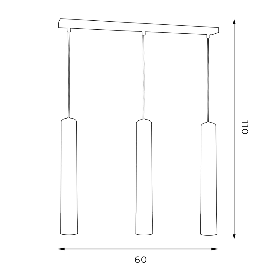 Suspension filaire NEST 3xGU10/8W/230V blanc/doré
