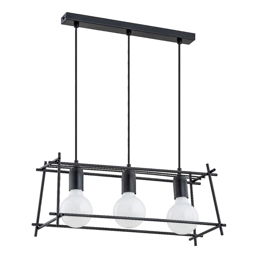 Suspension filaire NETI 3xE27/15W/230V noir