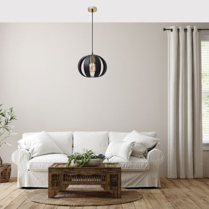 Suspension filaire NEWTON 1xE27/15W/230V noir/doré