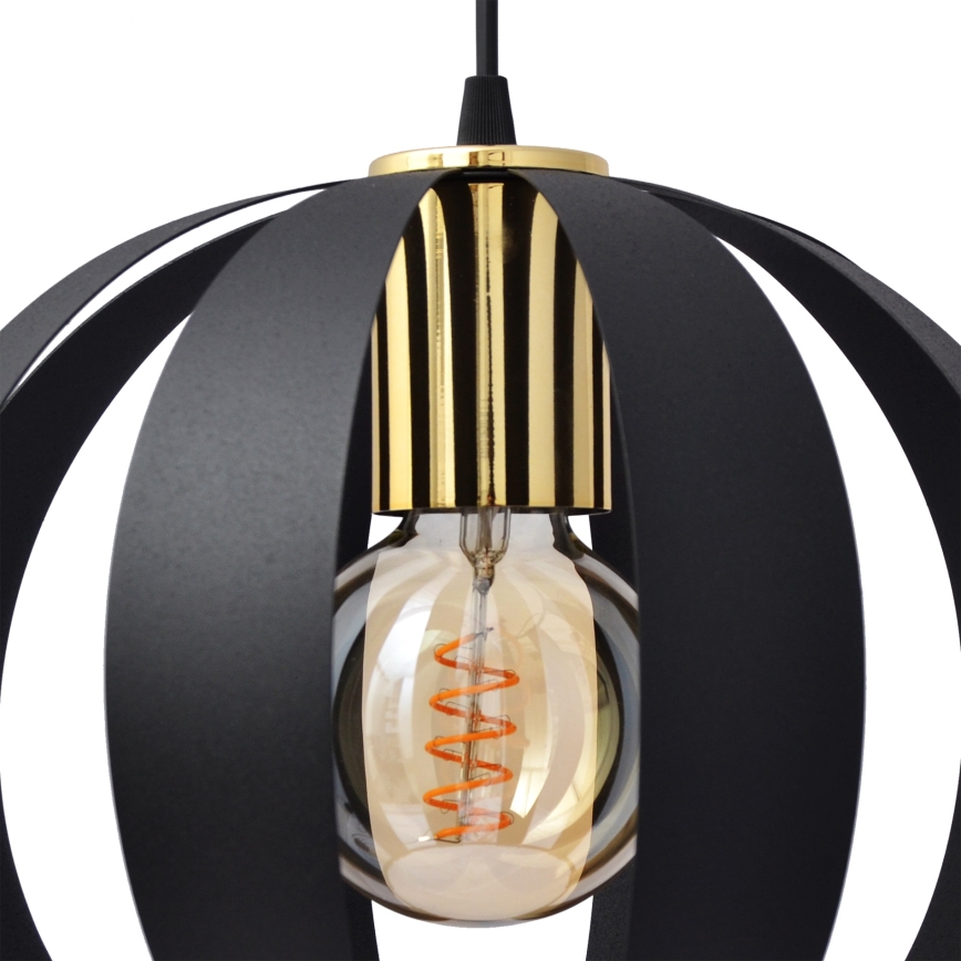 Suspension filaire NEWTON 1xE27/15W/230V noir/doré