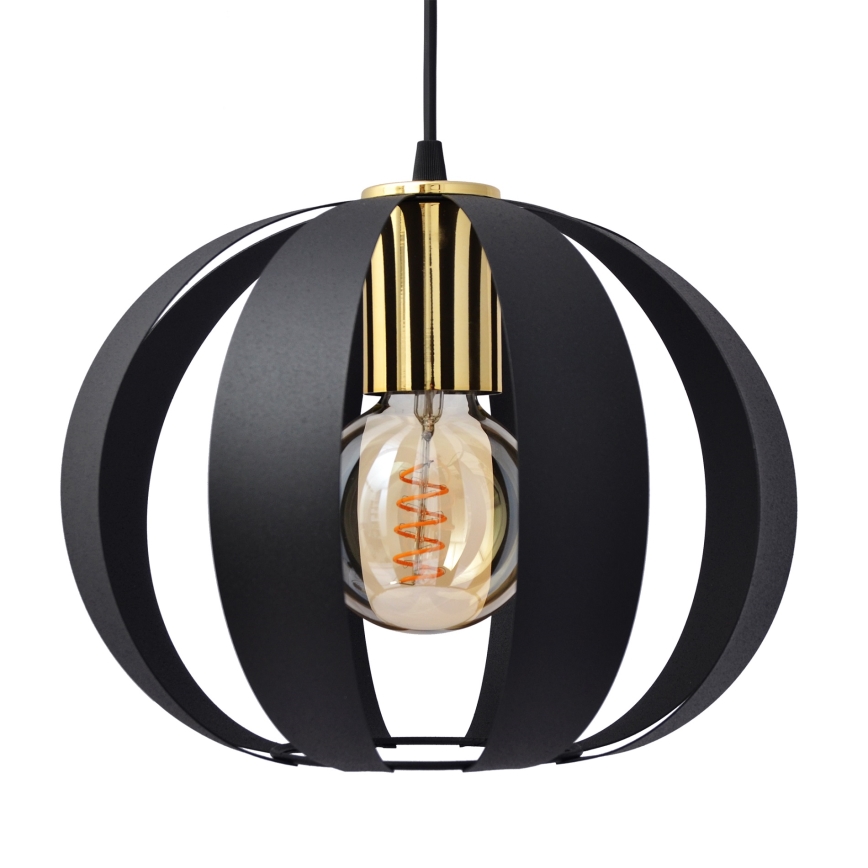Suspension filaire NEWTON 1xE27/15W/230V noir/doré