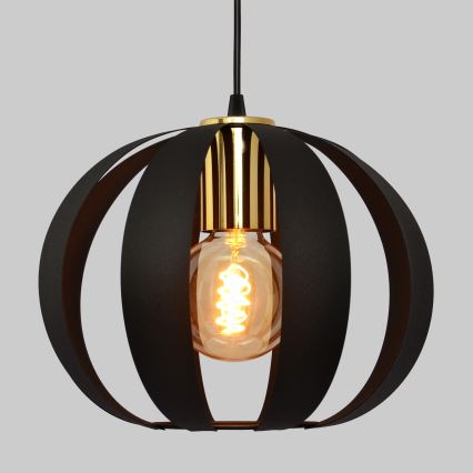 Suspension filaire NEWTON 1xE27/15W/230V noir/doré