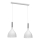Suspension filaire NOAK 2xE27/15W/230V blanc/chrome brillant