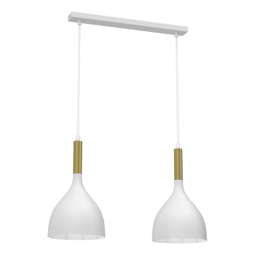 Suspension filaire NOAK 2xE27/15W/230V blanc/doré