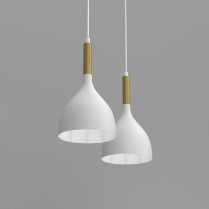 Suspension filaire NOAK 2xE27/15W/230V blanc/doré