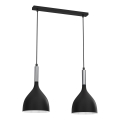 Suspension filaire NOAK 2xE27/15W/230V noir/chrome brillant