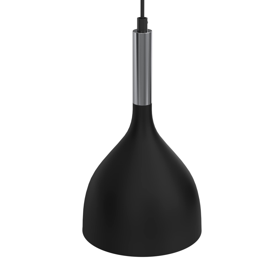 Suspension filaire NOAK 2xE27/15W/230V noir/chrome brillant